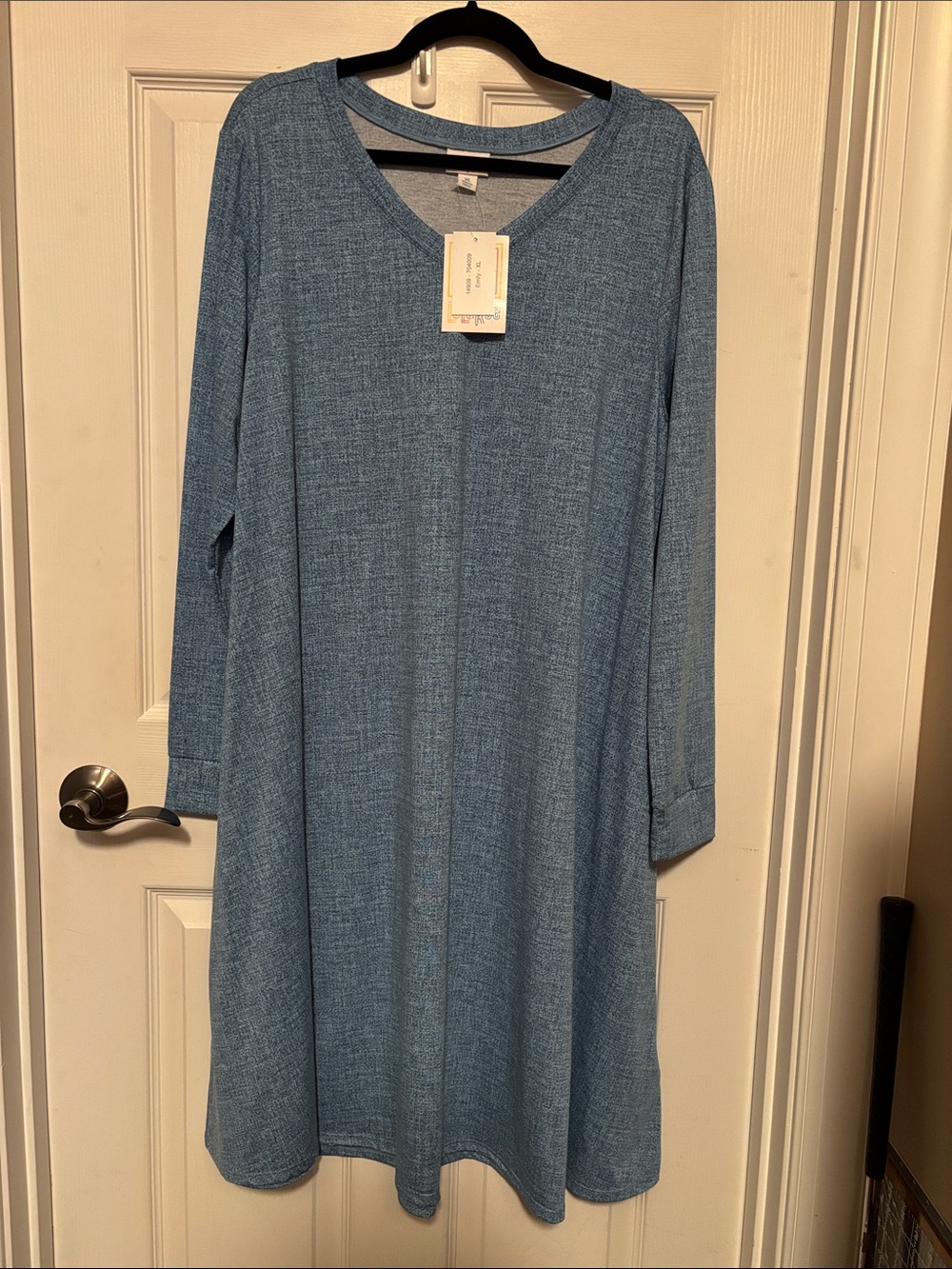 Lularoe NWT Emily Dress Denim Blue Knit Size XL